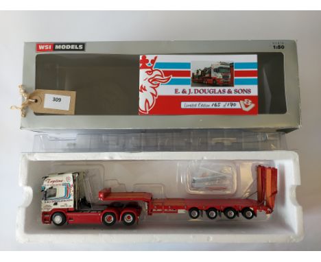 Manufacturer  - WSI | Description - Scania R6 Topline 6x2 Tag Axle & Semi Lowloader - E & J Douglas | Stock Code - 02-1827 | 