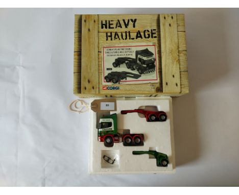 Manufacturer  - Corgi | Description - Scania Topline Tractor, Single & Double Axle Jeep Dolly - Cadzow Heavy Haulage | Stock 