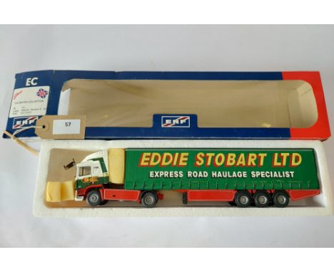 Manufacturer  - Tekno | Description - ERF & Curtainside Trailer 1997 - Eddie Stobart | Stock Code - 50 | Notes - GC - Box wor