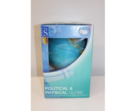 A boxed World globe 