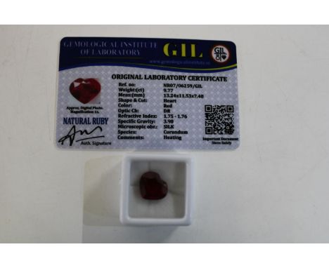 A ruby gemstone with certificate 