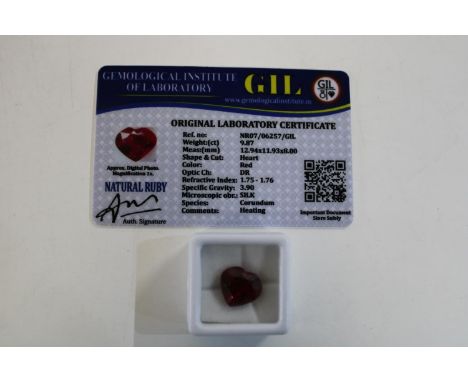 A ruby gemstone with certificate 