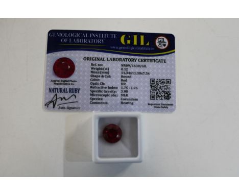 A ruby gemstone with certificate 
