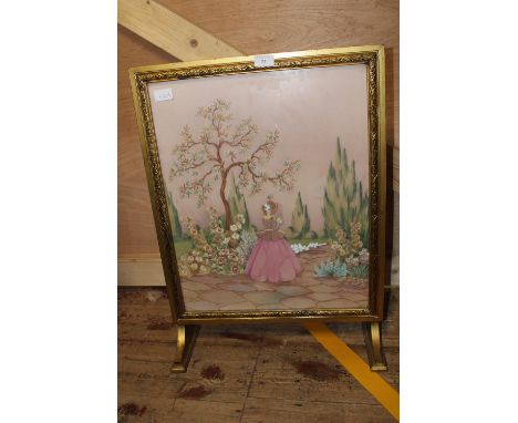 A vintage embroidered fire screen collection only. 68cm x 50cm 