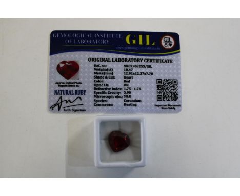A ruby gemstone with certificate 