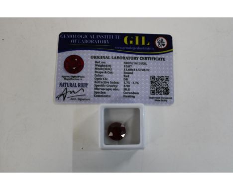 A ruby gemstone with certificate 