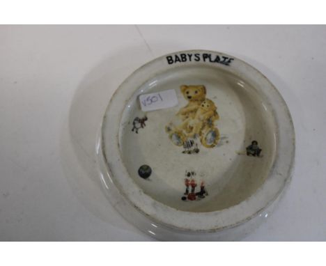An Edwardian ceramic baby's plate 