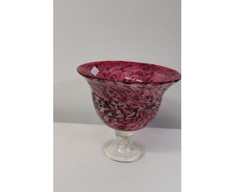 A good  large art glass footed bowl 26cm x 29cm 