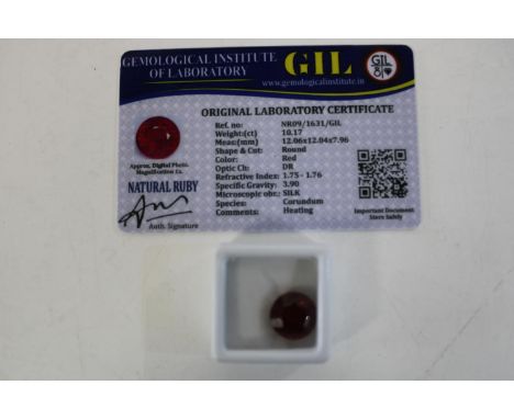 A ruby gemstone with certificate 