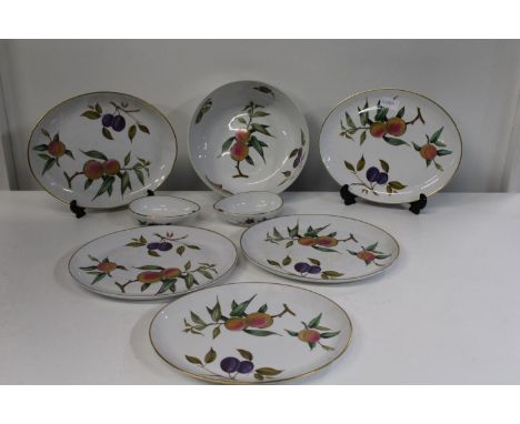 A selection of Royal Worcester Evesham ware (crack to  large bowl) 