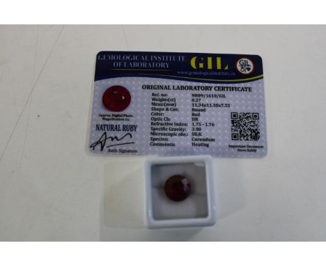 A ruby gemstone with certificate 
