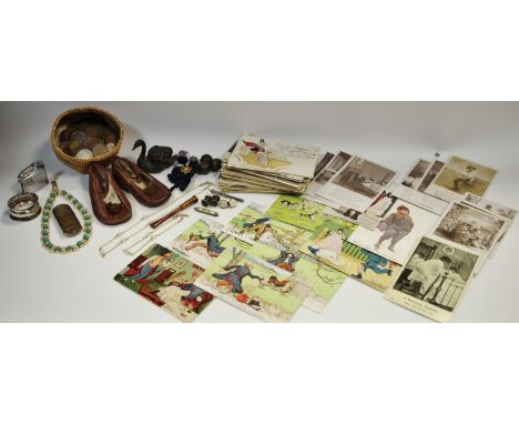 Boxes &amp; Objects - various early 20th century &amp; later postcards including humorous, Irish &amp; Welsh examples; coinag