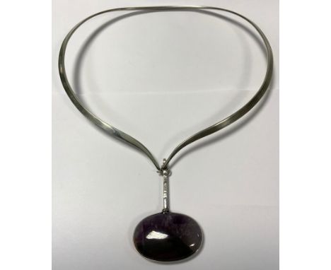Georg Jensen - a Vivianna Torun Bulow-Hube for Georg Jensen collar necklace stamped 'Georg Jensen' and 'Torun' with a crackle