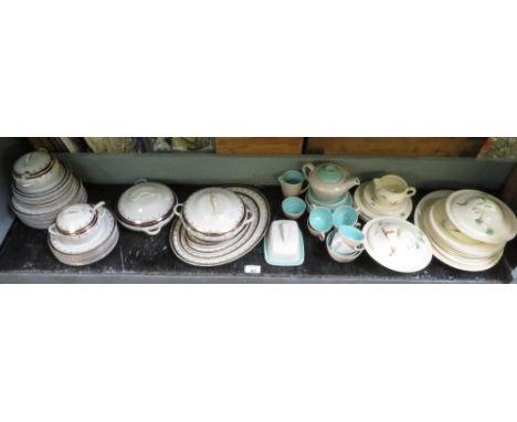 SHELF OF CHINA, INCLUDING POOLE POTTERY &amp; ROYAL DOULTON