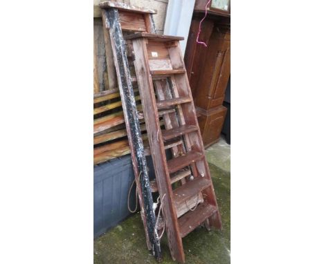 2 WOODEN STEP LADDERS