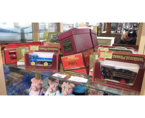 SHELF OF BOXED MATCHBOX TOYS, MAINLY STEAM RELATED