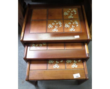 NEST OF 3 TABLES WITH TILE TOP