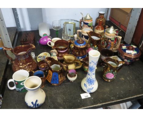 SHELF OF CHINA INCLUDING GERMAN STEINS