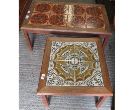 2 TILE TOPPED COFFEE TABLES