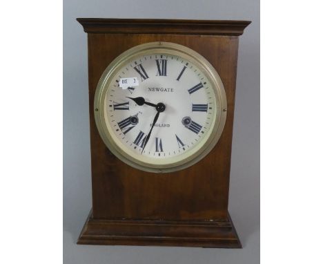 A Reproduction "Newgate" Mantle Clock with Battery Movement, 30cm High 