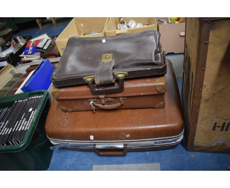Two Vintage Cases and a Briefcase 