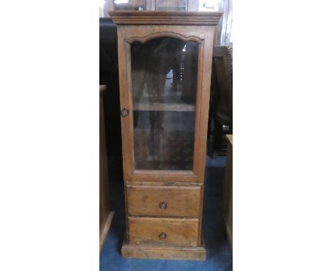 A Glazed Two Shelf Display Cabinet with Two Base Drawers, 37cm Wide 