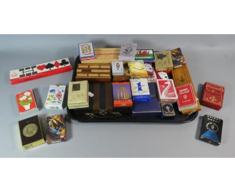 A Collection of Various Sets of Playing Cards, Dominoes, Cribbage Boards etc 