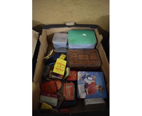 A Box Containing Vintage Tins to Include Scumble Glazed Lunchbox 