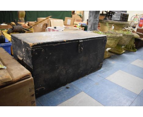 A Vintage Wooden Toolbox Containing Various Woodwork and Plumbing Tools, 77cm Wide 