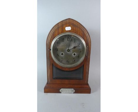 An Inlaid Mahogany Gustav Becker Mantle Clock Dated April 1912, with Eight Day Movement, 36cm High&nbsp;