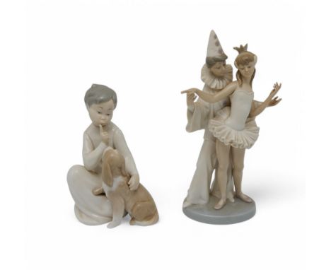 Two Lladro figures including a Pierrot and ballerina Condition Report:Available upon request