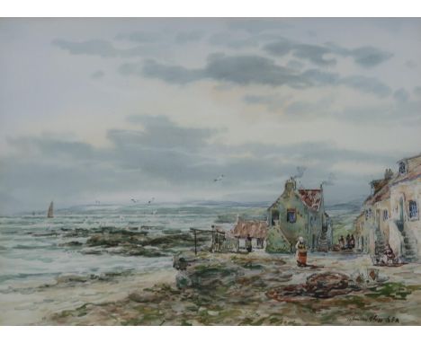 JOHN HAMILTON GLASS ARSA (SCOTTISH 1820-1885) &nbsp;DYSART, FIFESHIRE &nbsp;Watercolour, signed lower right, 32.5 x 43cm &nbs