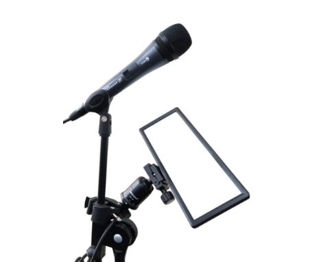 A Sennheiser E835-S Dynamic Microphone, with a stand and a Neewer CK-30 adjustable light (both af)Condition Report:Available 