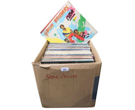 VINYL RECORDS a good box of soul and funk LP records with Rose Royce, Barry White, Gibson Brothers, Pointer Sisters etc Condi
