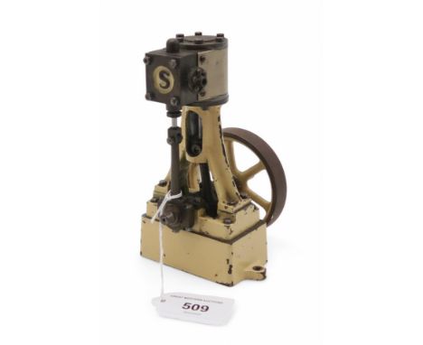 A Stuart Models 10V-type live steam vertical piston engine, measuring approx. 15cm in height Condition Report:Available upon 