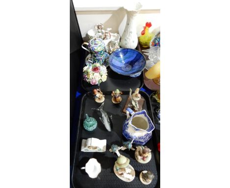 Assorted Hummel figures, Leonardo tea for one, Belleek vase etc Condition Report:Available upon request