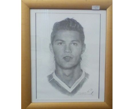 Framed Christiano Ronaldo portrait print