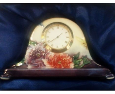 Small old Tuptan ware mantle clock - boxed
