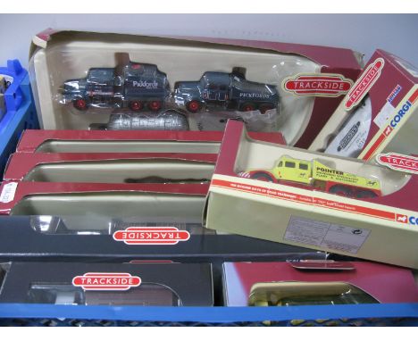 Nine 1:76th Scale Diecast Model 'Trackside' Commercial Vehicles by Corgi, including #DG175016 Scammell Handyman Sheeted Trail