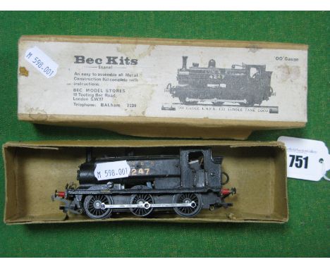 Bec Kit 00 Scale J52 0-6-0 L.N.E.R Tank Loco, boxed, playworn, built to reasonable standard. 