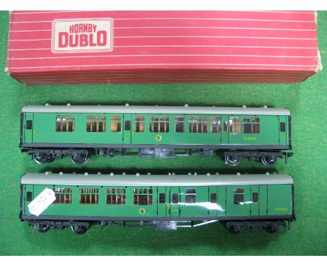 A Quantity of Hornby Dublo 'OO' Gauge 2/3 Rail S/R Corridor Coaches, four boxed, fair. (5)