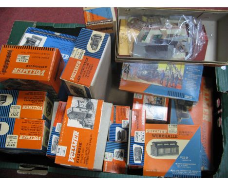 A Quantity of Boxed "HO" Scale Lineside Buildings and Accessories Kits by Vollmer (Germany), including #5512 Hydro-Boiler, #5