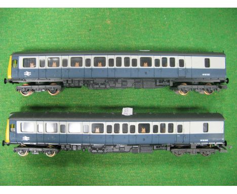 A 'OO' Scale Two Car DMU, blue/grey by Lima. Playworn