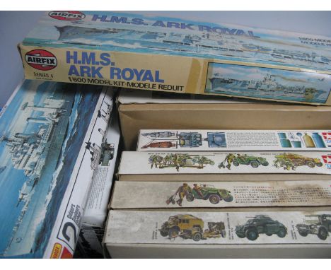 Eleven Boxed Plastic Model Kits by Tamiya, Airfix, Matchbox, all Military Themed, including Tamiya 1:35th scale German Tank D