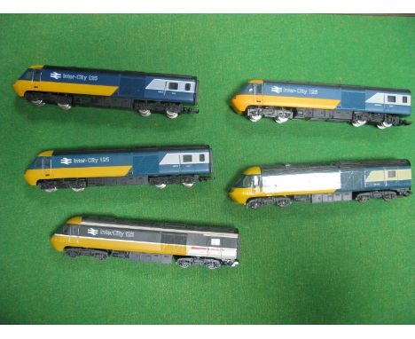Five "OO" Gauge Inter City 125 Power and Dummy Car Units, by Lima, Hornby, playworn.
