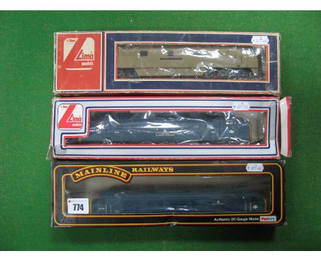 Three Outline Diesel "00" gauge Locomotives By Lima, mainline, including Lima class 52 R/no D103, BR sand livery 'Western Ent