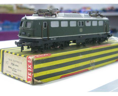 A Fleischmann "HO" Gauge Outline German Bo-Bo Electric Locomotive, DB green livery, R/No E30034, pantographs on roof. In asso