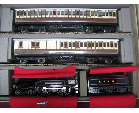 A Modern 'O' Gauge LNWR Train Set By Ace Trains, electric. Comprising 4-4-0 'Prince William' tender and two coaches, appears 