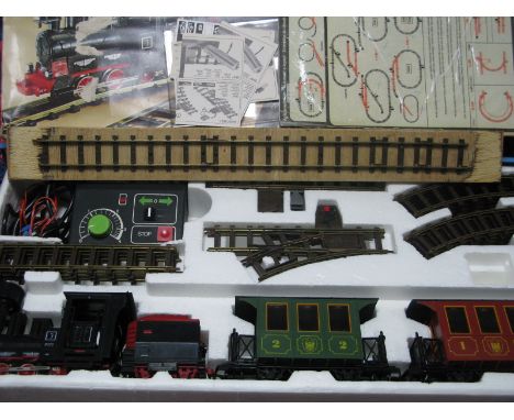 A Boxed Faller 'O' Gauge #3808 Lok Pilot E-Train Set, comprising of 0-6-0 locomotive, R/No. 3, black livery, four wheeled ten