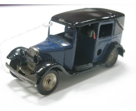 A Post War Minic Taxi Cab No 35M, blue black finish.